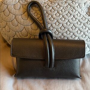 Borse in PelleElegant Black Leather Clutch/Crossbody